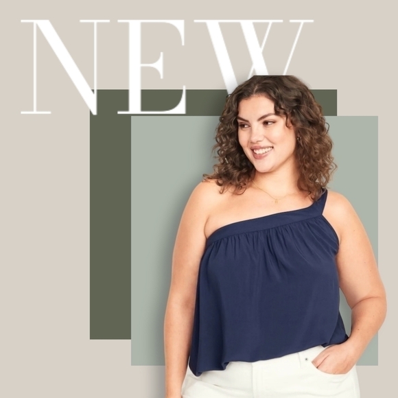 2X - Old Navy | Soft-Woven One-Shoulder Top - Picture 1 of 8